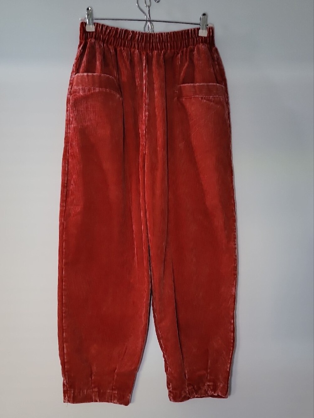 Zenana Outfitters Red Corduroy Elastic-Waist Jogger Pants